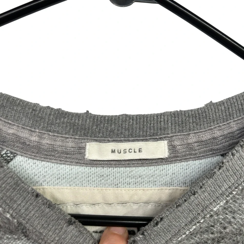 Abercrombie Muscle Inside Out Sweatshirt Large Gray Reverse Seam Y2K Mallcore
